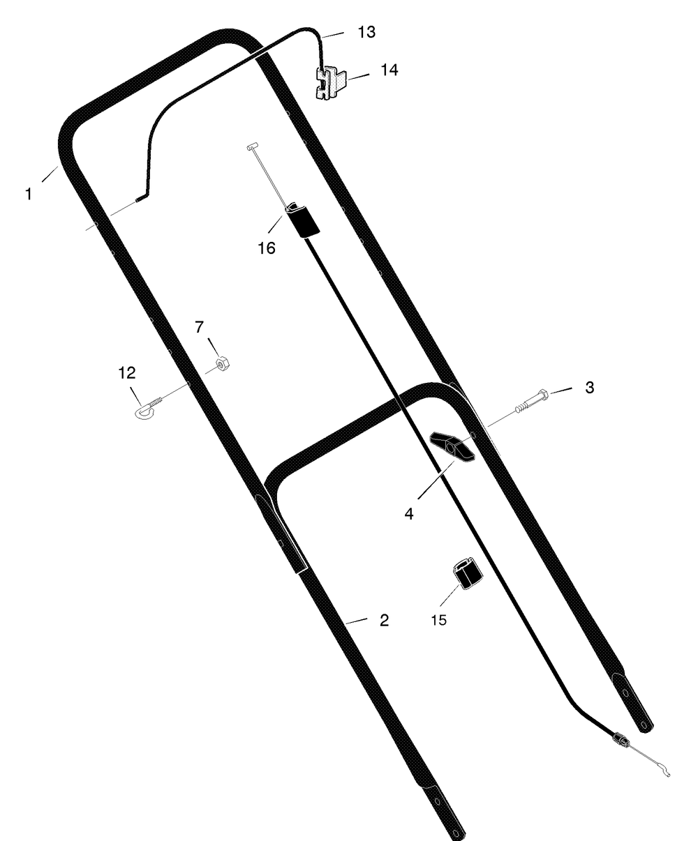 Handle Assembly Diagram and Parts List for 224010X48B 2004 Briggs and Stratton Lawn Mower